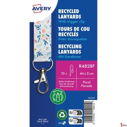 Smycze z recyklingowanego PET, 10 szt., 20 _ 440 mm, wzór kwiatowy, R4828F