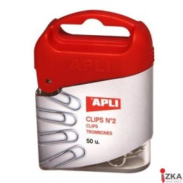 Spinacze niklowane 50szt.APLI 12344 pudełko plastik