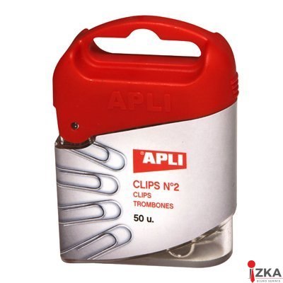 Spinacze niklowane 50szt.APLI 12344 pudełko plastik
