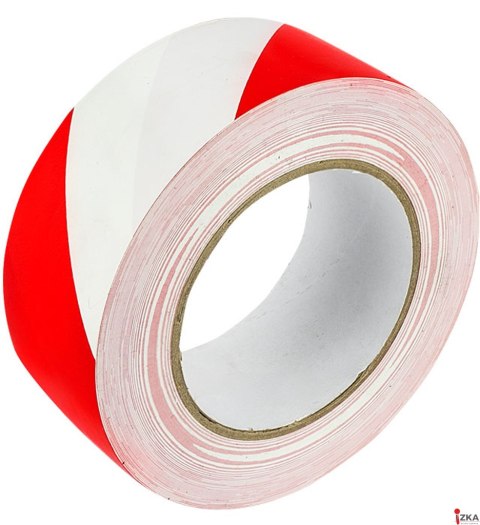 Taśma ostrzegawcza samoprzylepna biało-czerwona GRAND 48mm 50m SOLVENT/kauczuk naturalny 130-1961