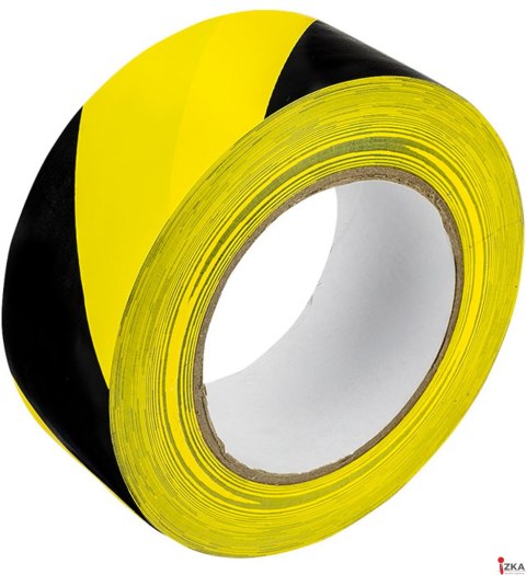 Taśma ostrzegawcza samoprzylepna czarno-żółta GRAND 48mm 50m SOLVENT/kauczuk naturalny 130-1960