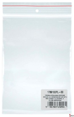 Torebka strunowa DONAU, PP, 80x120mm, 100szt., transparentna