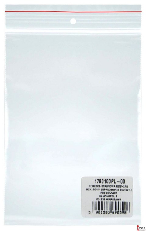 Torebka strunowa DONAU, PP, 80x180mm, 100szt., transparentna