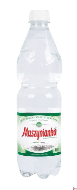 Woda MUSZYNIANKA 0.6l niskonasycona CO2 zgrzewka 8 szt. (zielona) KAUCJA