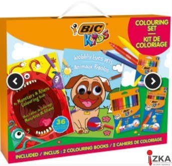 Zestaw kreatywny BIC z kolorowanką 512023/92611 (12 flamastrów + 12 kredek świecowych + 12 kredek ołówkowych + 2 kolorowanki) SA