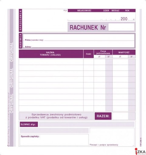 230-4 Rachunek MICHALCZYK&PROKOP 2/3 A5 80 kartek 230-4 Rachunek MICHALCZYK&PROKOP 2/3 A5 80 kartek