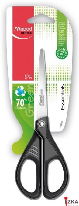 Nożyczki GREENLOGIC 17cm czarne ESSENTIALS MAPED 468010 ekologiczne