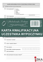 A-152-3 Karta kwalifikacyjna uczestnika wypoczynku komplet 20 kartek 2xA5 MICHALCZYK I PROKOP