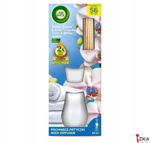 Odświeżacz _ pachnące patyczki, 42 ml, Świeże pranie & Biała orchidea, 8970, Air Wick