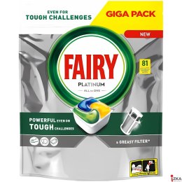 FAIRY Kapsułki do zmywarki PLATINUM ALL IN ONE 81 sztuk LEMON 36935