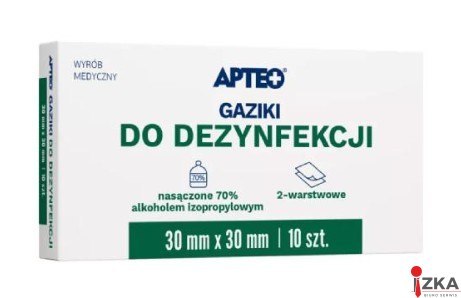 Gaziki do dezynfekcji nasączone alkoholem Alcohol Pad, 10 sztuk 30x30mm