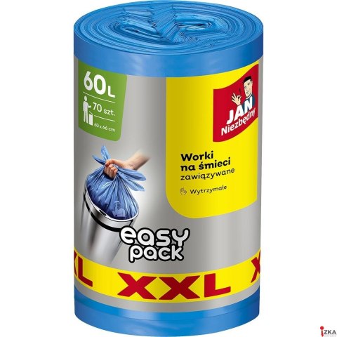 JAN NIEZBĘDNY Worki na śmieci HD Easy Pack XXL, 60 l, 70 szt., 236421