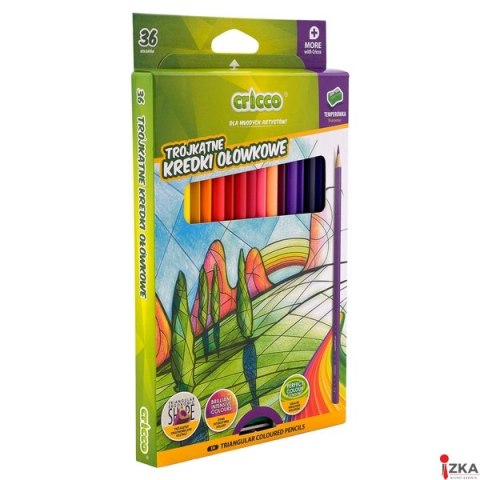 KREDKI CRICCO TRÓJKĄTNE 36-KOL. OP.KARTONOWE Z TEMPERÓWKĄ CR322K36 (X) SALE