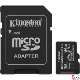 Karta pamięci Canvas Plus Gen3 MicroSD + adapter 64GB Kingston