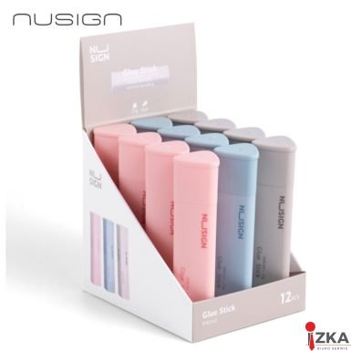 Klej w sztyfcie Nusign ENS142, 21 g, biały, op. mix kolorów, 12 szt/display Deli