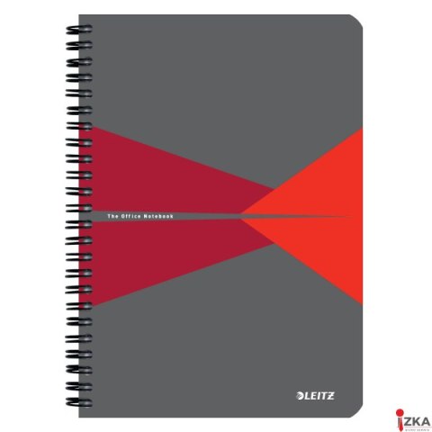 Kołonotatnik Office Card A5, w kratkę, czerwony 44581025