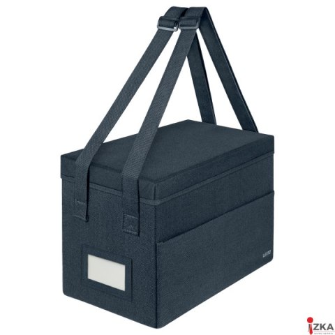 Kompaktowa torba na akcesoria Leitz Fabric, do pracy przy gorących biurkach, z pokrywką, ciemnoszara 67240089.