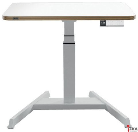 Małe biurko Leitz Ergo do pracy w pozycji siedzącej i stojącej, obsługiwane elektronicznie, białe 65340001