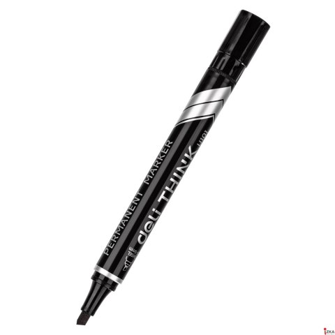 Marker permanentny ścięty 1,5_5 mm, czarny, EU10120, Deli.
