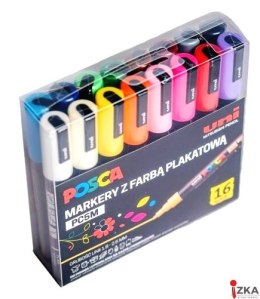 Markery z tuszem pigmentowym PC-5M, komplet 16 sztuk POSCA UNPC5M/16C