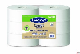 Papier toaletowy BulkySoft Comfort de-inked, 2 warstwy, kolor biały, celuloza z recyklingu, jumbo maxi, długość 300m, (6rolek), 