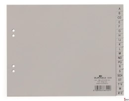 Przekładki PP A4 szare, nadr. indeks, A-Z, 20 części Szary 650010 DURABLE