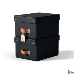 Pudełko do przechowywania Leitz Puro z pokrywką, małe, 7 l, z tektury w 100% z recyklingu, 2 szt., czarne 61470095