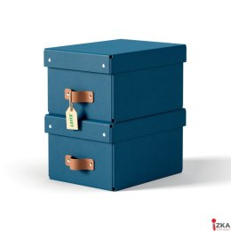Pudełko do przechowywania Leitz Puro z pokrywką, małe, 7 l, z tektury w 100% z recyklingu, 2 szt., granatowe 61470068.