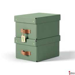 Pudełko do przechowywania Leitz Puro z pokrywką, małe, 7 l, z tektury w 100% z recyklingu, 2 szt., zielone 61470050
