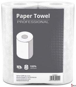 Ręczniki w roli celuloza, 2 warstwy, biały, 10,25m - 50 listków VELVET PROFESSIONAL TOWEL 5200055 op. 2szt.