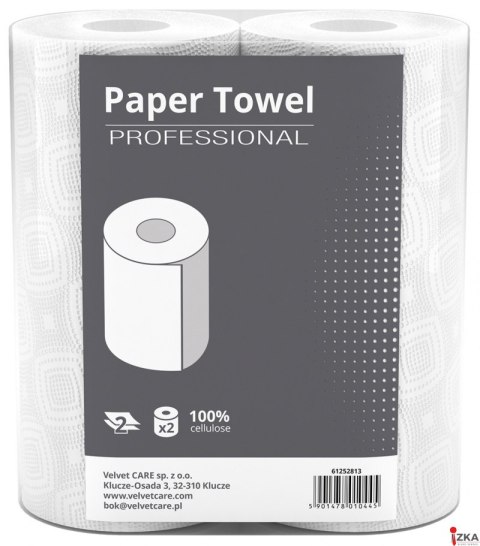 Ręczniki w roli celuloza, 2 warstwy, biały, 10,25m - 50 listków VELVET PROFESSIONAL TOWEL 5200055 op. 2szt.