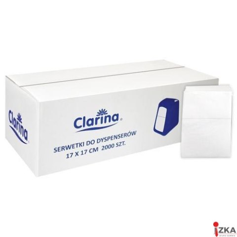 SERWETKI DO DYSPENSERÓW Clarina 17x17 cm Białe 2000 szt. 18169