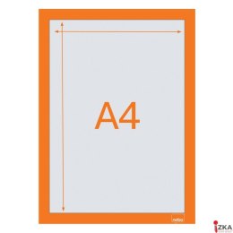 Samoprzylepna, magnetyczna ramka Nobo na plakat (2 szt.), A4, pomarańczowa