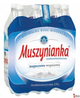 Woda MUSZYNIANKA 1.5L średnionasycona CO2 zgrzewka 6 szt. KAUCJA