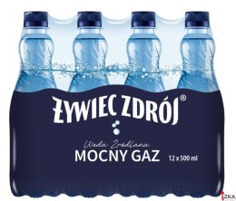Woda ŻYWIEC ZDRÓJ 0.5l mocno gazowana zgrzewka 12 szt. KAUCJA