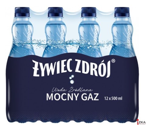 Woda ŻYWIEC ZDRÓJ 0.5l mocno gazowana zgrzewka 12 szt. KAUCJA