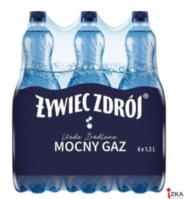 Woda ŻYWIEC ZDRÓJ 1.5l mocno gazowana zgrzewka 6 szt. KAUCJA