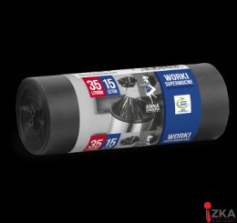 STELLA Worki 35l na śmieci LDPE supermocne czarne (15 szt.)10530