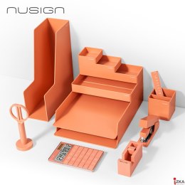 Zestaw na biurko Deli ENS003, 13 elementów, różowy, ENS003-PK.