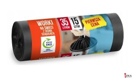 ANNA ZARADNA Worki 35l na śmieci LDPE (15 szt. ) czarne z taśmą 18963 SALE