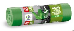 ANNA ZARADNA Worki z uszami do segregacji odpadów SZKŁO 60L 16szt zielone 39487
