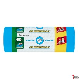 JAN NIEZBĘDNY Worki HD Easy-pack niebieskie wiązane 60l 16 szt. do segregacji papier 40760
