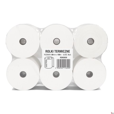 Rolki termiczne DOTTS 80mm x 100m (6szt) BPA FREE