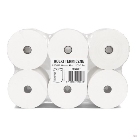 Rolki termiczne DOTTS 80mm x 90m (6szt) BPA FREE