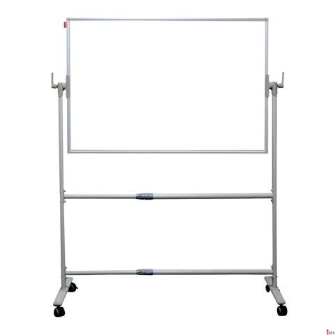 Tablica obrotowo-jezdna MEMOBE, TELESCOPIC, dwustronnie suchościeralna magnetyczna biała, rama aluminiowa, 120x90xh175 cm, MTO12