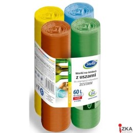 STELLA Worki 60l z uszami, do segregacji odpadów, zestaw 4x8 szt., mix, ST-ST-045174
