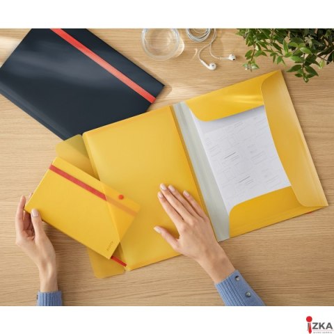 Teczka z gumką i kieszonką Leitz Cosy, PP, żółta 46190019 A4
