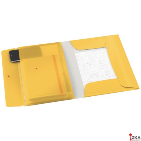 Teczka z gumką i kieszonką Leitz Cosy, PP, żółta 46190019 A4