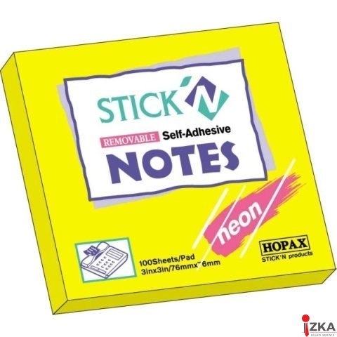 Bloczek STICKN 127x76mm zielony neon 100k 21171 STICKN