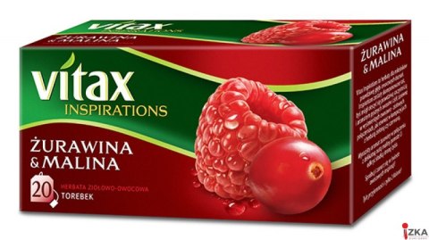 Herbata VITAX INSPIRATIONS Żurawina&Malina (20 saszetek) 40g zawieszka